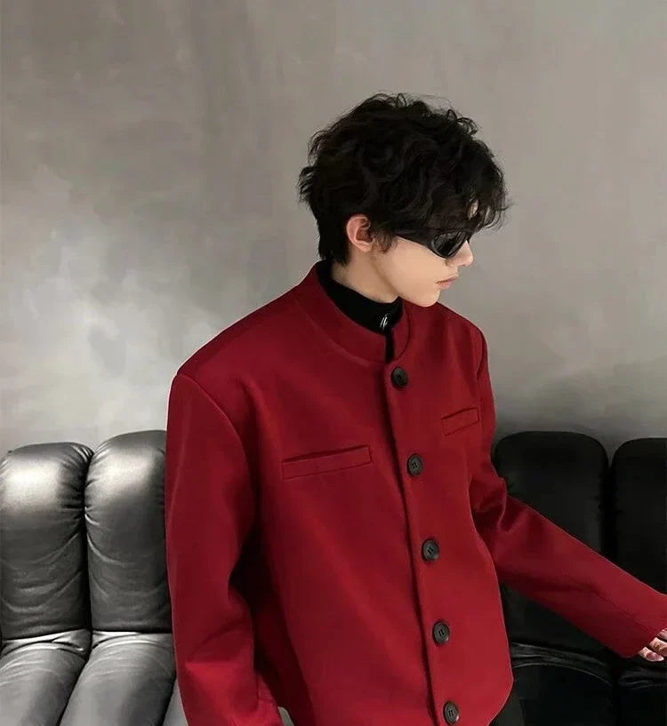 Trendy 2025 Short Coats Single Breasted Man Suits and Blazers Spring Clothes Elegant New in Original Handsome Jacket for Men
