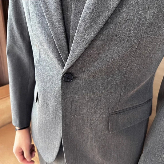 Men's Slim Fit 3-Piece Business Suit – Single Breasted Formal Wedding Set
