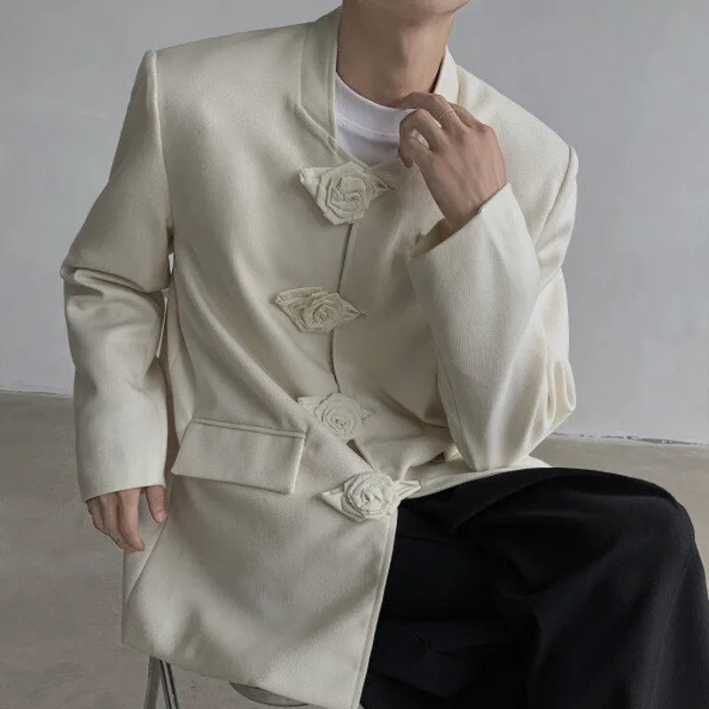 Spring Autumn New Women Blazer Stand Collar Single Breasted Chinese Style High-End Fashion Jacket Temperament Coats HK13461