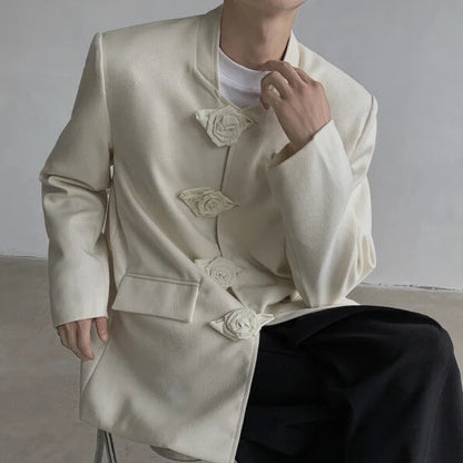 Spring Autumn New Women Blazer Stand Collar Single Breasted Chinese Style High-End Fashion Jacket Temperament Coats HK13461