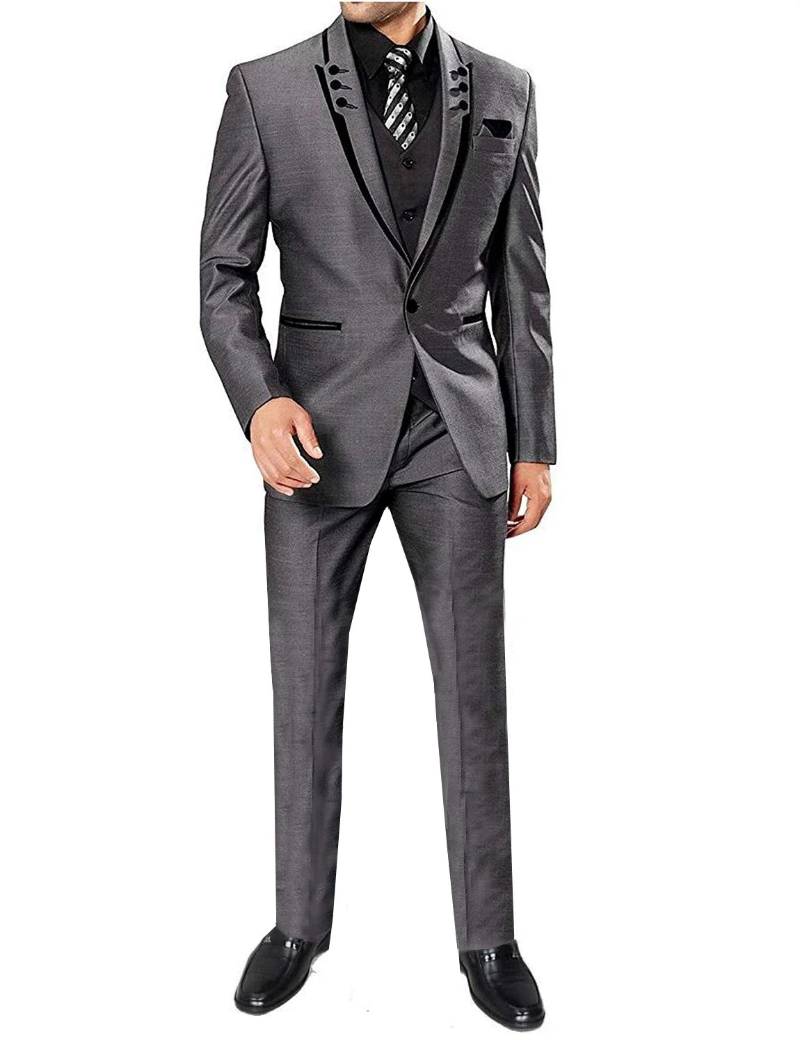 Men's 3 Pieces Suits Wedding Suits One Button Groom Tuxedos Men Leisure Boutique Business Wedding Suit Jacket Pants Vest