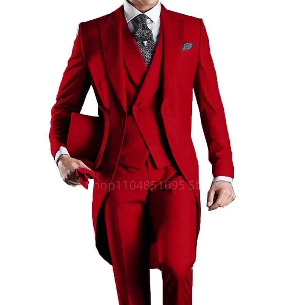 Men's 3-Piece Slim Straight Suit Set for Weddings, Formal Events & Graduation