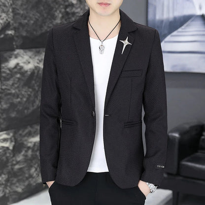 Men's Slim Fit Fashionable Hair Stylist Little Blazer Autumn 2026 New Arrival Trendy Small Jacket for Younger Men