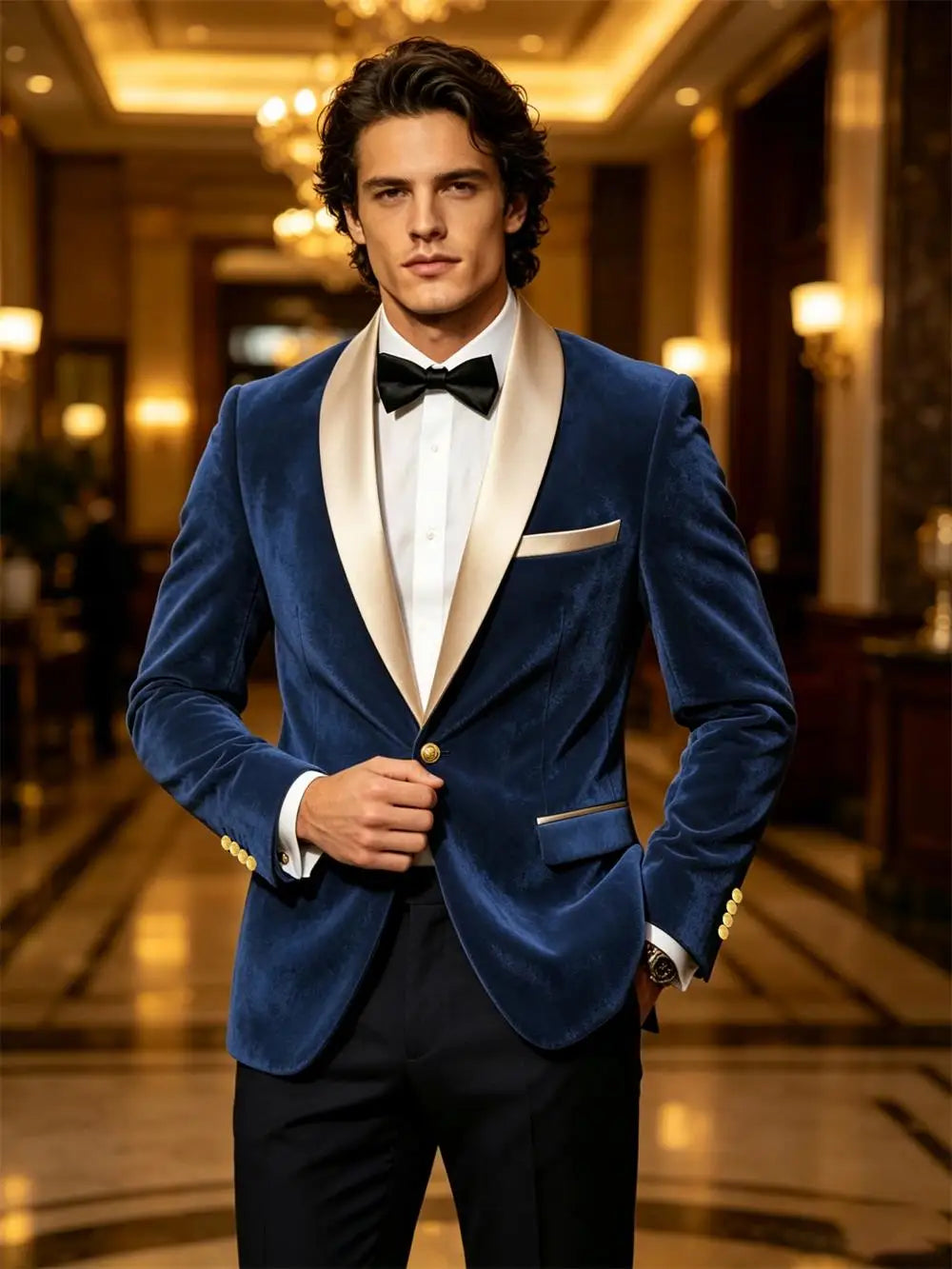 Men Velvet Tuxedo Jacket Champagne Satin Shawl Lapel Slim Fit Blazer Wedding Groom Party Prom Formal Western Dinner Suit Coat