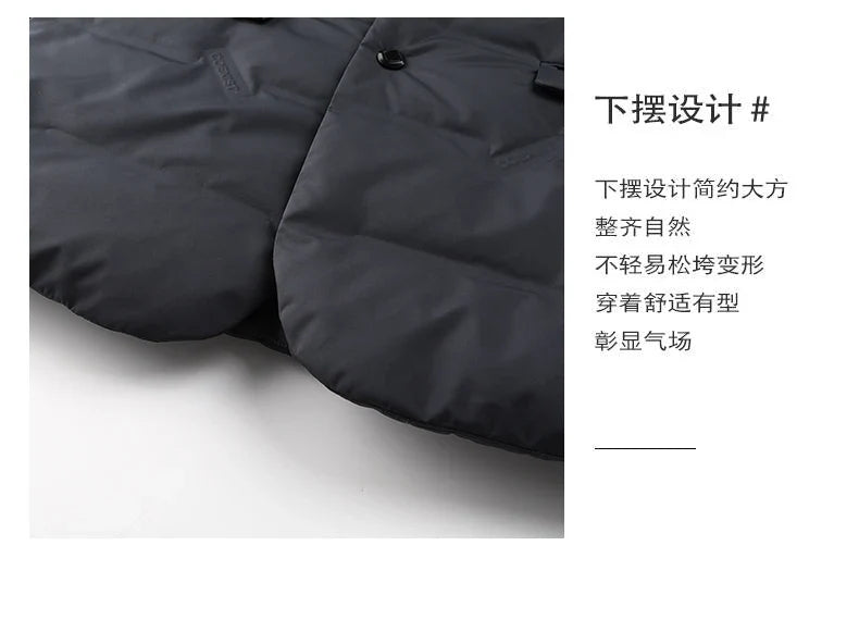 High Quality Men's Handsome down Jacket with Scarf Collar M-6XL Big Plus Size for Middle-Aged Dad Fashionable Outerwear