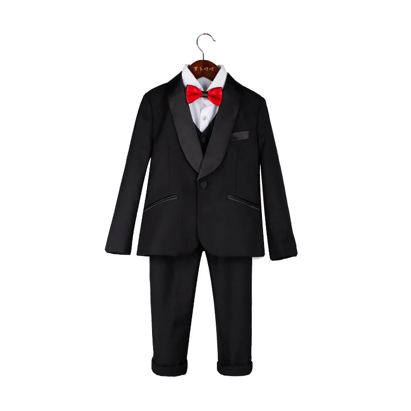School Kids Piano Host Performance Suit Set Flower Boys Wedding Dress Spring Children's Birthday Party Photography Costume
