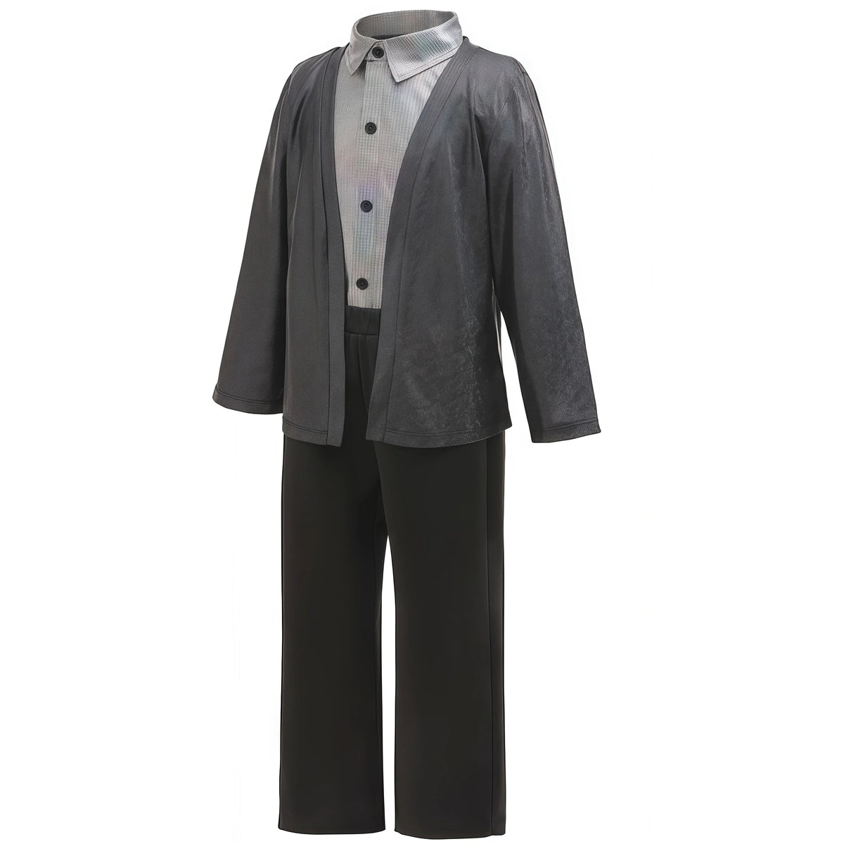 Halloween Carnival Kids Boys Jackson Costume Dancer Singer Stage Outfits 80s Pop Rock Superstar Dress Up Black Suit With Gloves