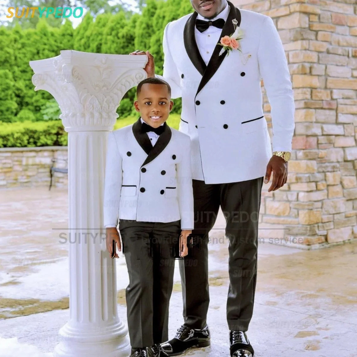 Newest Boy's Suit Set Fashion Jacquard Weave Blazer Wedding Party Kids Costume Piano Performance Jacket Pants 2 Pieces Outfits