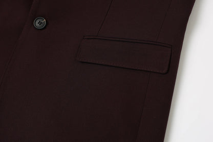 Men's 3-Piece Wedding Suit – Single Breasted Smart Casual Suit for Men – Burgundy, Navy Blue, Black, Dark Grey