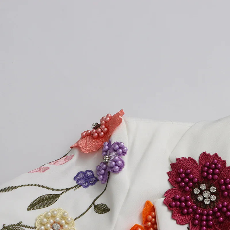 2026 Spring Autumn New Women Blazer High-End Embroidery Flower Beaded Studded Diamonds Luxury Elegant Chic Ins Coat HK17758