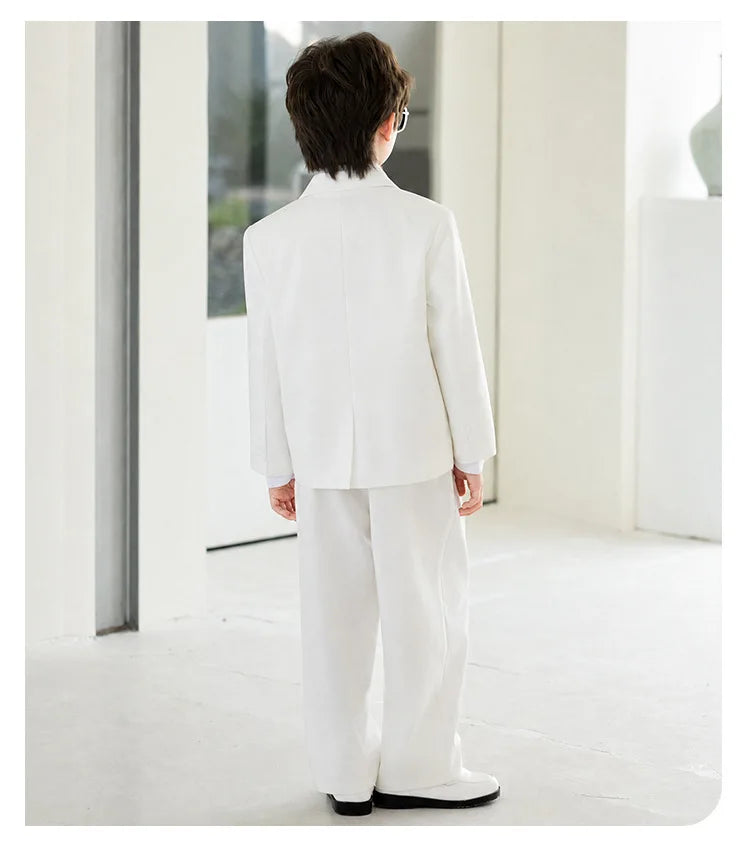 2026 New Flower Boys Wedding Dress Kids Birthday Party Outfit Children's Piano Host Speech Performance Costume