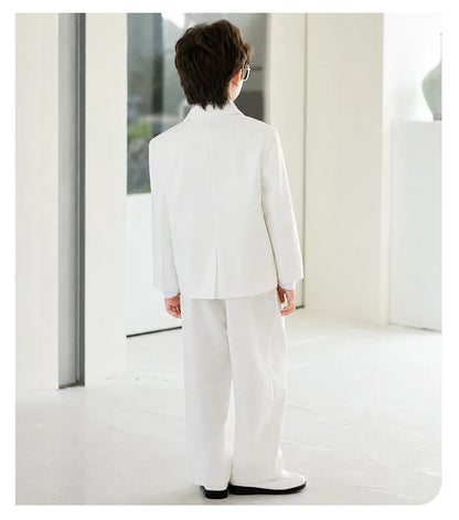 2026 New Flower Boys Wedding Dress Kids Birthday Party Outfit Children's Piano Host Speech Performance Costume