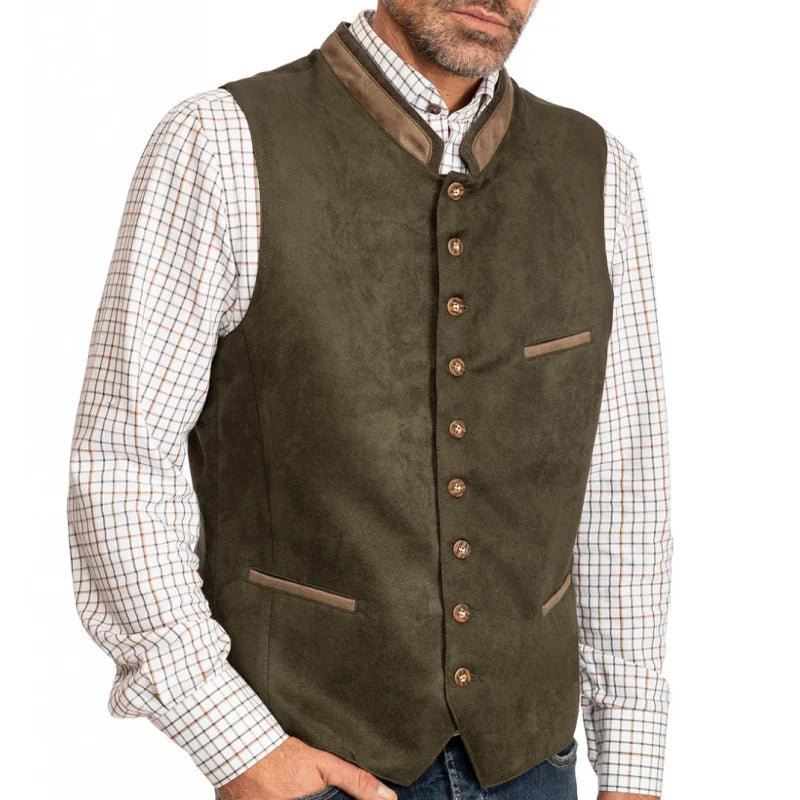 Men's Vest Single Breasted Formal Waistcoat for Wedding Banquet and Business