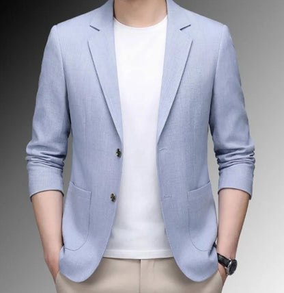 Men's Premium Linen Blend Casual Blazer, Summer Breathable UV Protection Jacket
