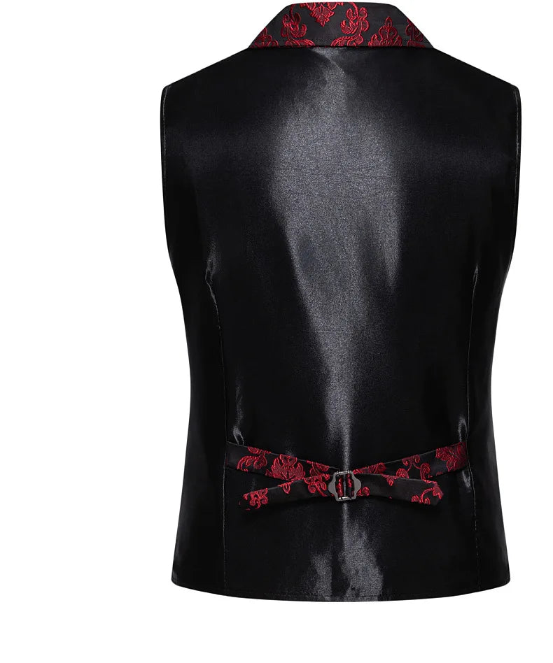 Men's Suit Vest Jacquard Smart Casual Single Breasted Slim Fit Waistcoat