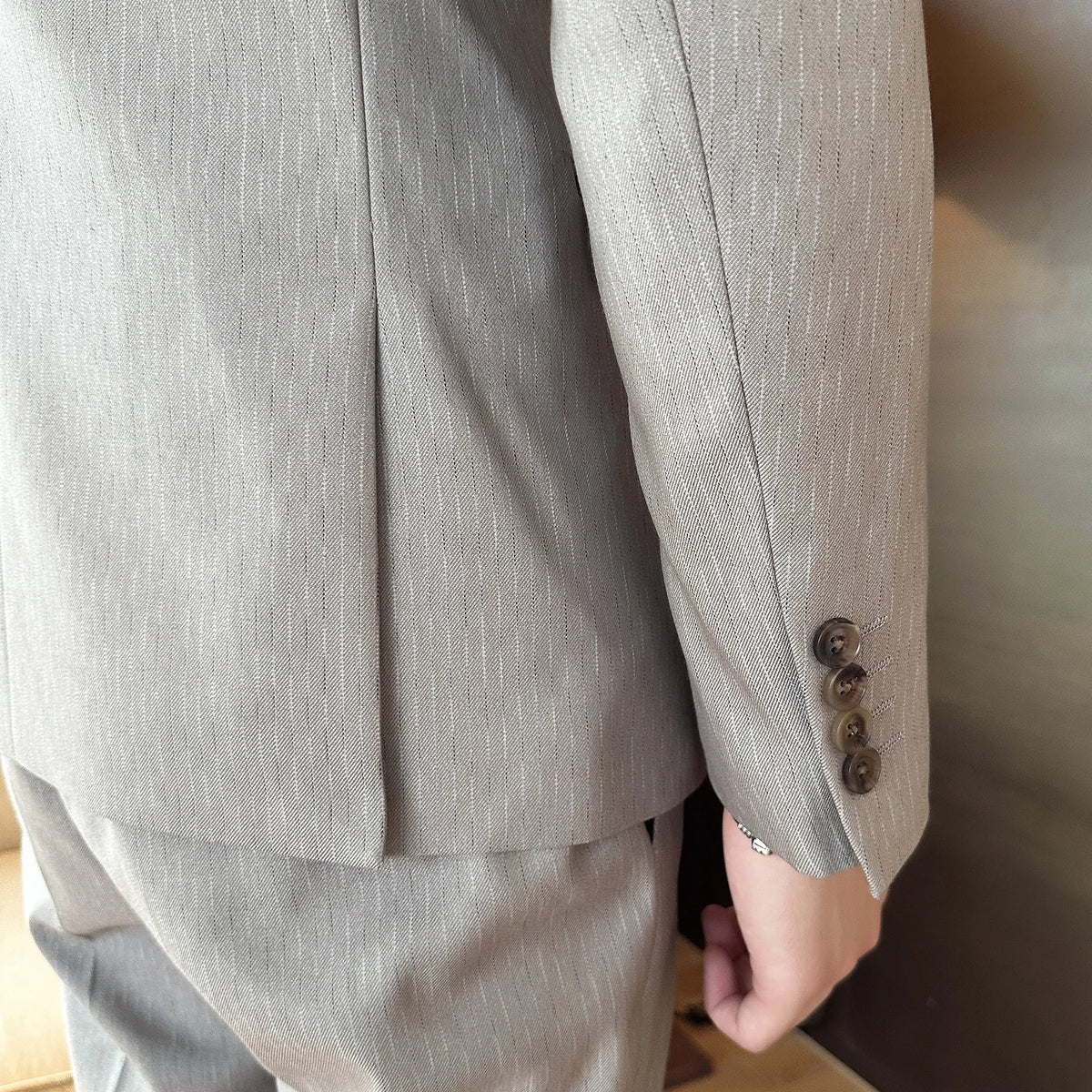 Men's Double Breasted Three Piece Wedding Suit – Slim Fit Smart Casual