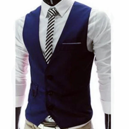 Slim Fit Men's Suit Vest Single Breasted for Business and Smart Casual – Black, Grey, Navy and Burgundy