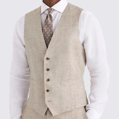 Men's Suit Vest Single Breasted V-Neck Waistcoat for Business Banquet and Casual Wear