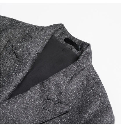 Men's Large Size Autumn Blazer – Smart Casual Polyester Suit Jacket
