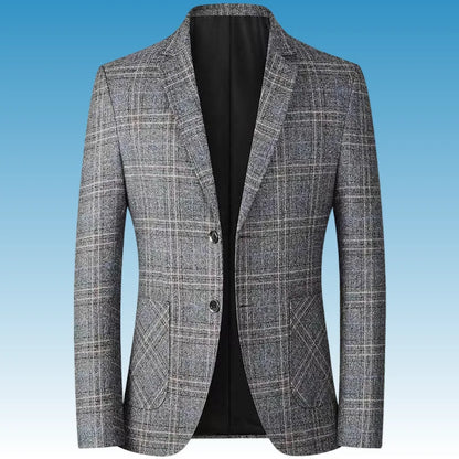Men's Checkered Blazer for Smart Casual Business & Everyday Wear – Grey & Coffee