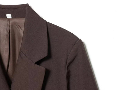 Women Asymmetric Buckle Blazer Elegant Wrap Suit Jacket Slim Waist Tailored Office Lady Workwear Fashion Blazer Coat
