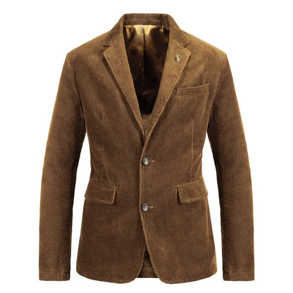 High Quality Men's Corduroy Blazer Oversized Male Suit Jacket Solid Casual Blazers Men Clothing Leisure Suit Coats 4XL