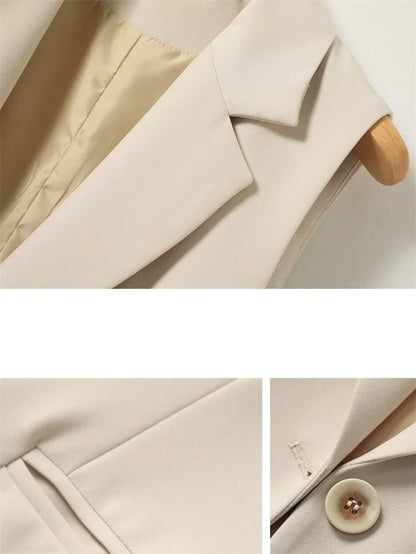 New Fashion Korean Women Vest Spring Autumn Suit Vest Sleeveless Jacket Cardigan Slim Fit Waistcoat High Quality Office Clothing