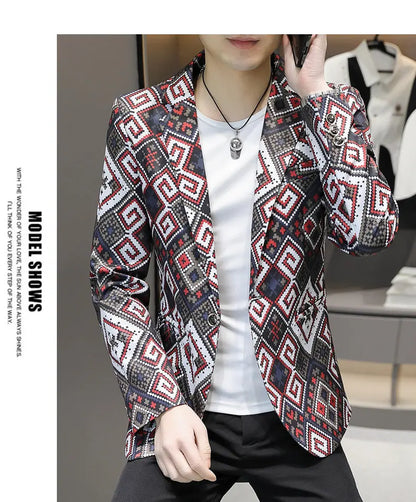 Blazer Men's fashion outdoor travel gentleman wedding Slimming Business versatile Trendy Casual Korean-style formal wear Blazer