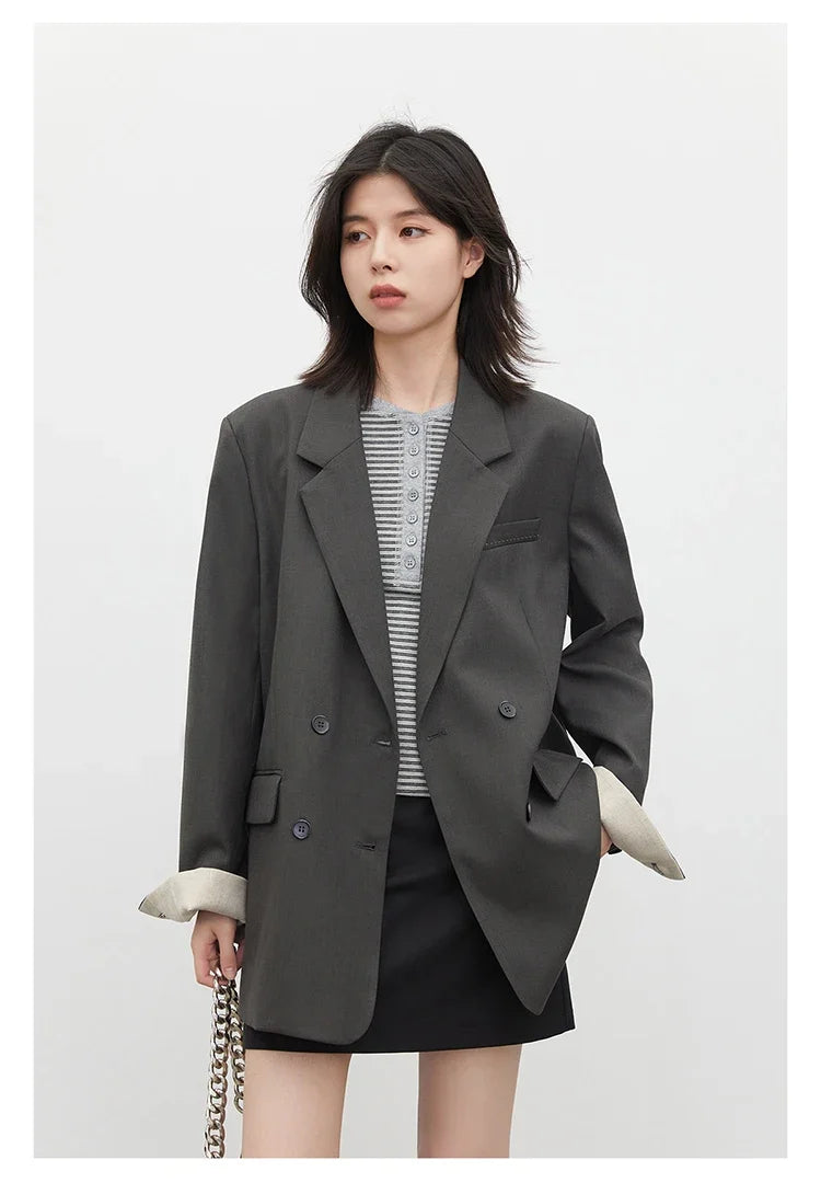 New Women Blazers Coat Loose Casual Plus Size Office Ladies Suit Jacket Spring Autumn 2026 Female Overcoat