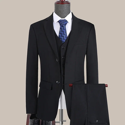 Men's Slim Fit 3-Piece Suit – Smart Casual Blazer, Vest & Pants for Business, Wedding & Formal Occasions