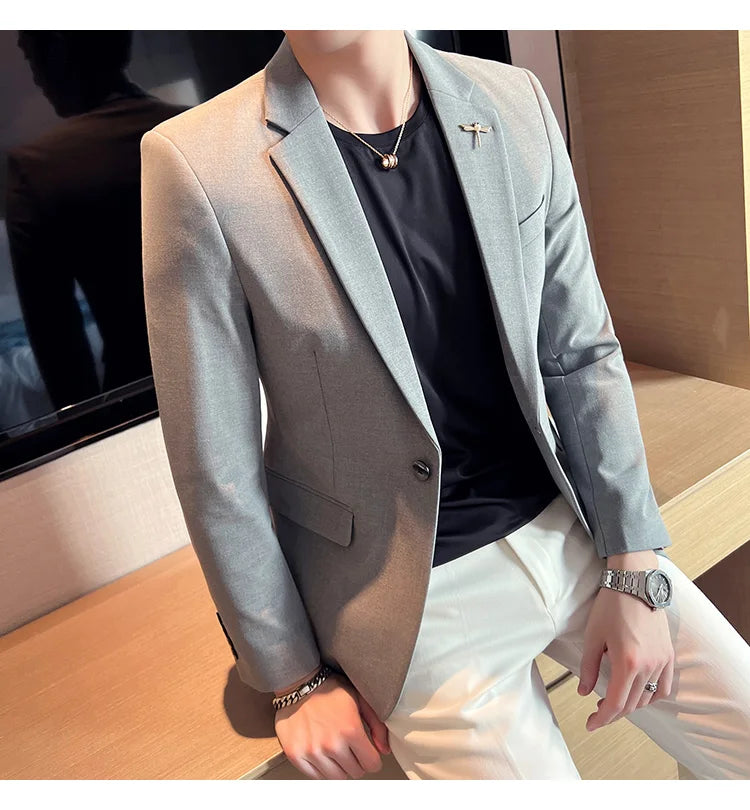 Men's Blazer Suit Jacket – Smart Casual & Business Style – 1 or 2 Button – Wedding & Party