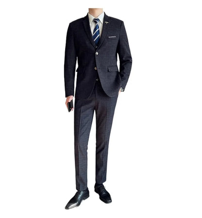 Suit  Men's Fashion Banquet Slimming Striped Dance Singer Trendy Host Casual Wedding Banquet Dress Male Star Performance Suit