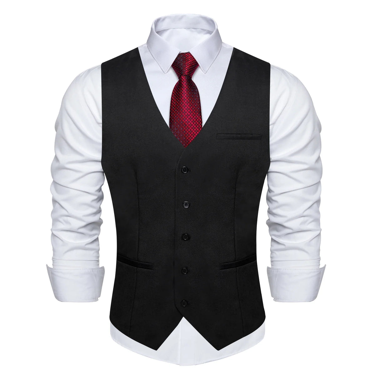 Men's Suit Vest – Solid Formal Waistcoat for Wedding, Party & Business Wear
