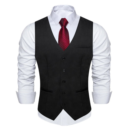 Men's Suit Vest – Solid Formal Waistcoat for Wedding, Party & Business Wear