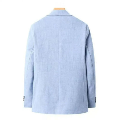 KIDWHXR Man Suit Coat Korean Solid Color Single-breasted Male Blazer Slim Long Sleeve Breathable Business Casual Men Outerwear