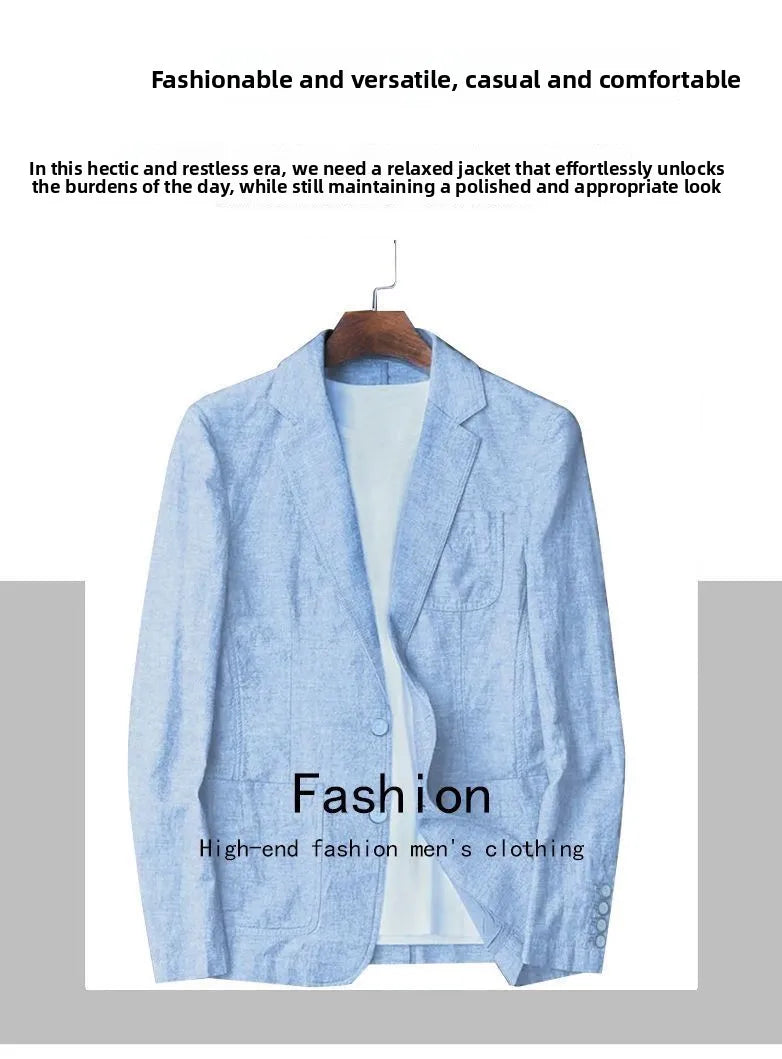 Linen Blazer A Stylish Versatile Men Business Casual Piece That Is Comfortable Breathable and Suitable for All Occasions Blazer