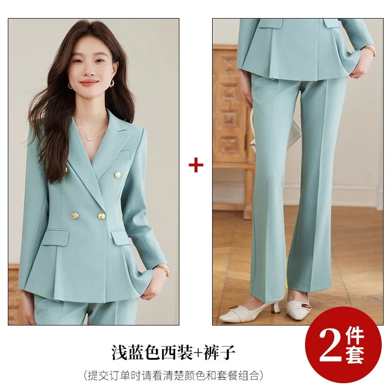 Elegant and fashionable professional women's high-quality two-piece suit jacket + pants. 2025 autumn/winter new styles