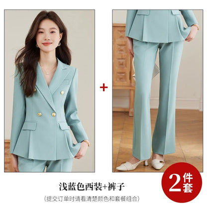 Elegant and fashionable professional women's high-quality two-piece suit jacket + pants. 2025 autumn/winter new styles