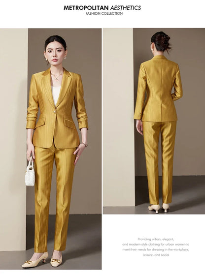 Fashionable ladies' clothing, high quality two-piece pants + blazer. 2025 Autumn and Winter New Models