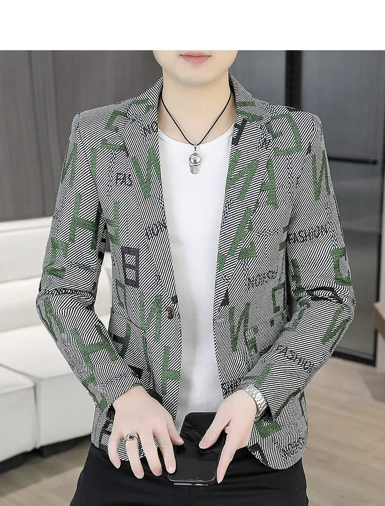 Blazer Men's Fashion Outdoor Travel Gentleman Wedding Slimming Business Versatile Trendy Casual Korean-style Formal Wear Blazer