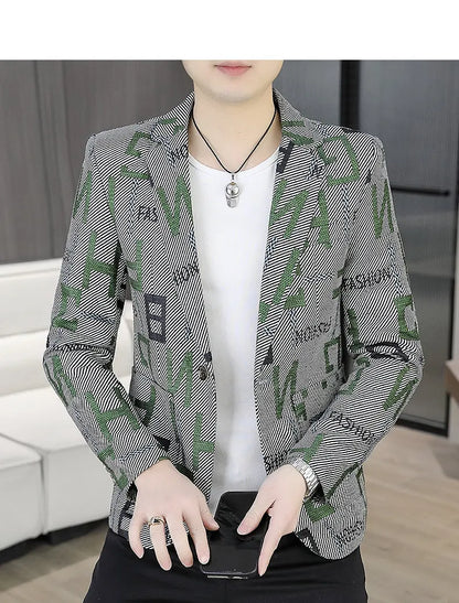 Blazer Men's Fashion Outdoor Travel Gentleman Wedding Slimming Business Versatile Trendy Casual Korean-style Formal Wear Blazer