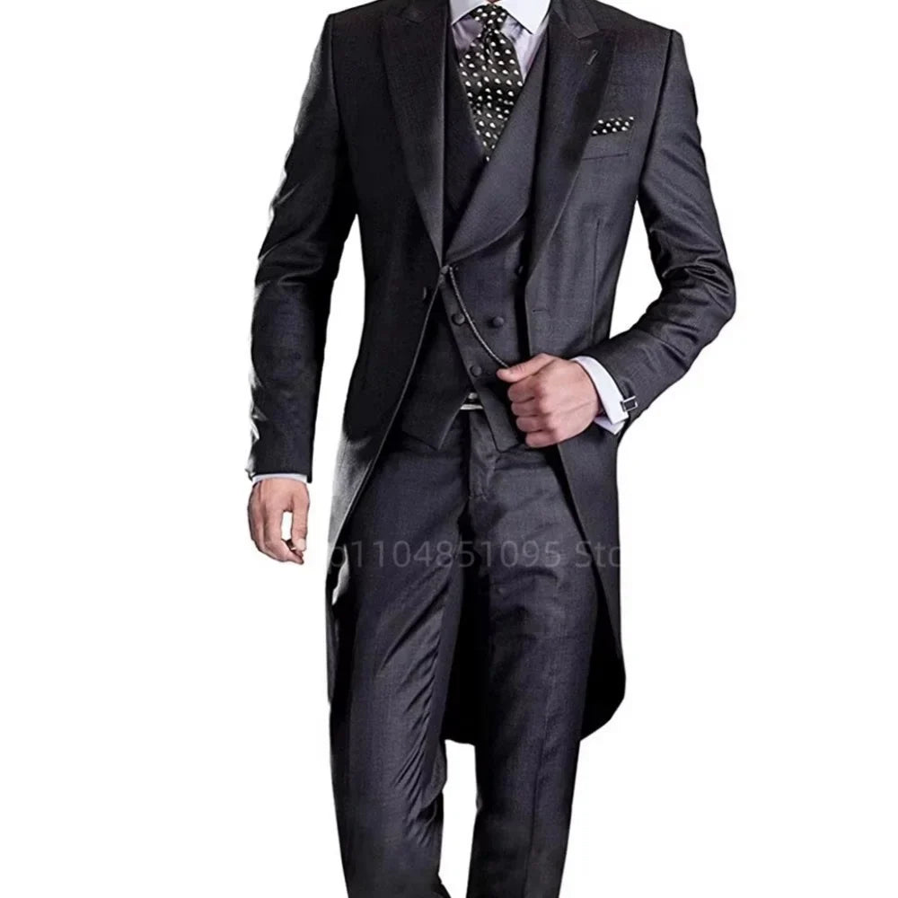 Men's 3-Piece Slim Straight Suit Set for Weddings, Formal Events & Graduation