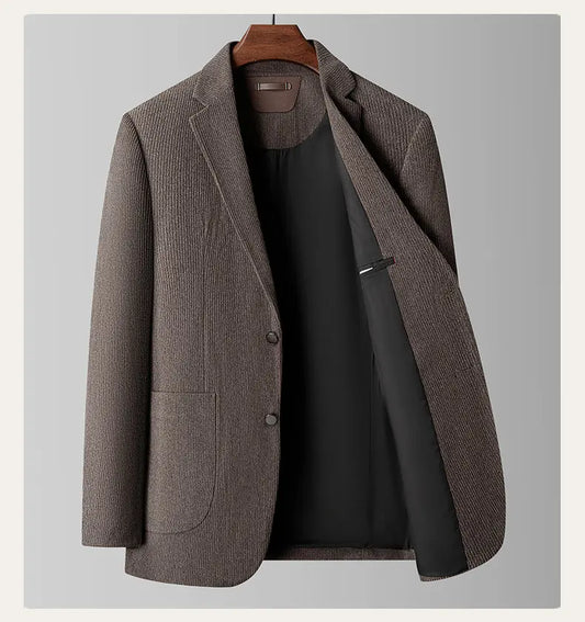 Men's Corduroy Blazer Single-Breasted Wrinkle-Resistant Casual Suit Jacket