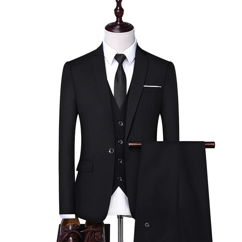 Men's Slim Fit Suit – Smart Casual Single Breasted Office & Wedding Suit