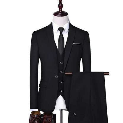 Men's Slim Fit Suit – Smart Casual Single Breasted Office & Wedding Suit