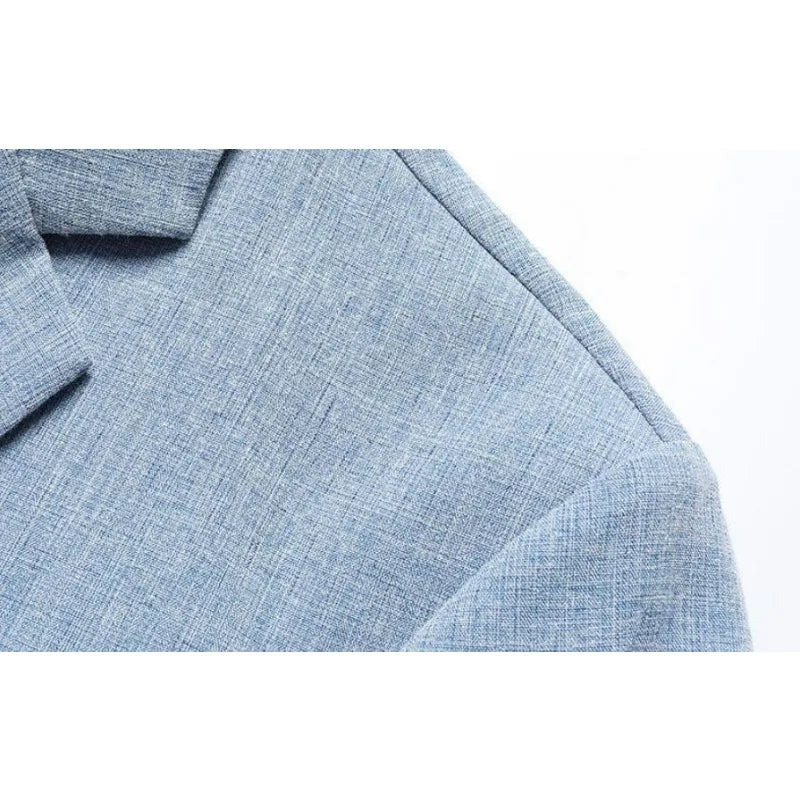 KIDWHXR Coat Man Thin Single-breasted Pocket Business Casual Men Blazer Sun Protection Breathable Versatile Male Suit Outerwear