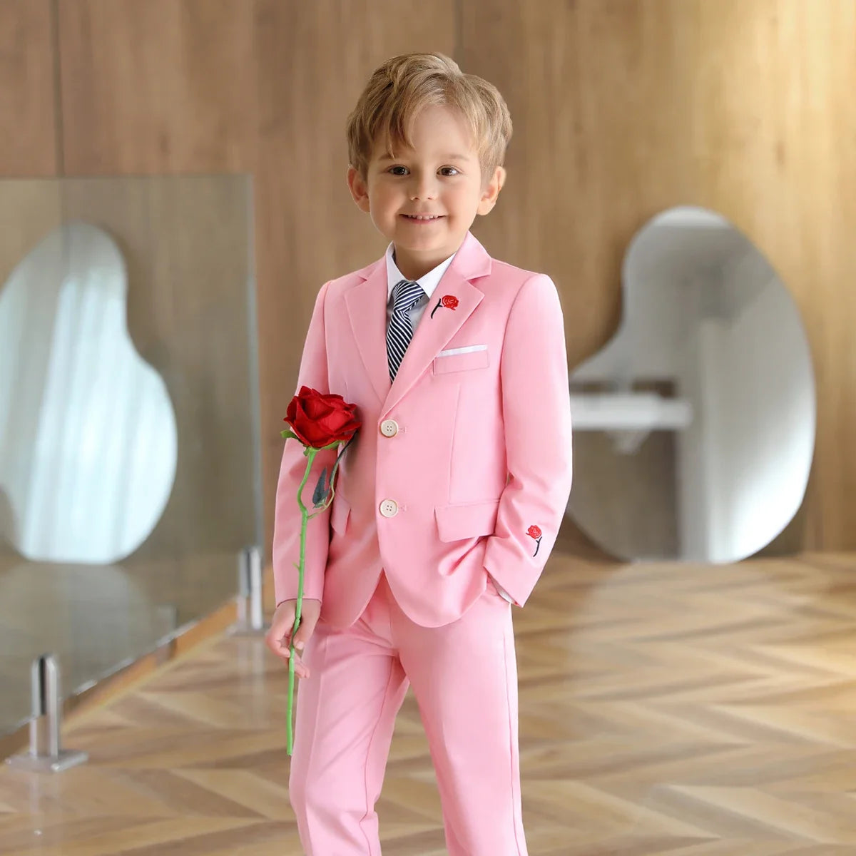 3-Piece Boys Suit Set | Solid Formal Tuxedo for Kids | Wedding & Party Suit Ages 2–14