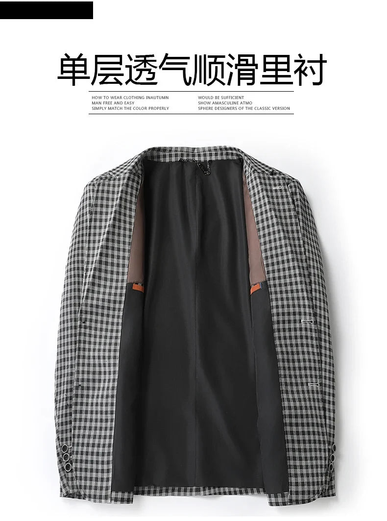 New High-End Soft Comfortable Men's Blazer Slim Fit Fashion Jacket For Young Men Daily Casual Home Wear Outerwear