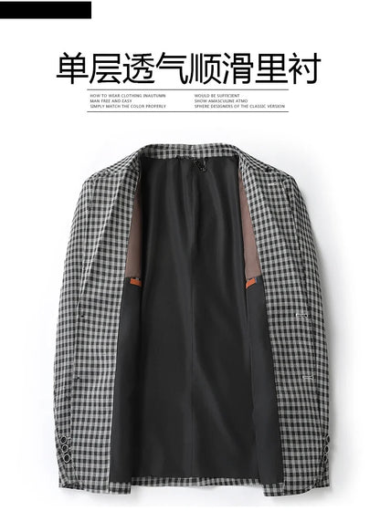 New High-End Soft Comfortable Men's Blazer Slim Fit Fashion Jacket For Young Men Daily Casual Home Wear Outerwear