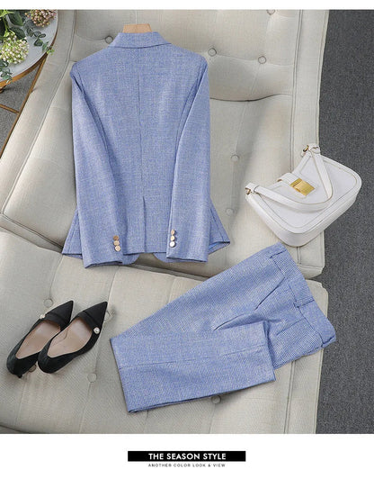 Luxury Small Women Pink Blazer Ladies Professional Suit Women Temperament Suit Fashion Interview Formal Pant Suits